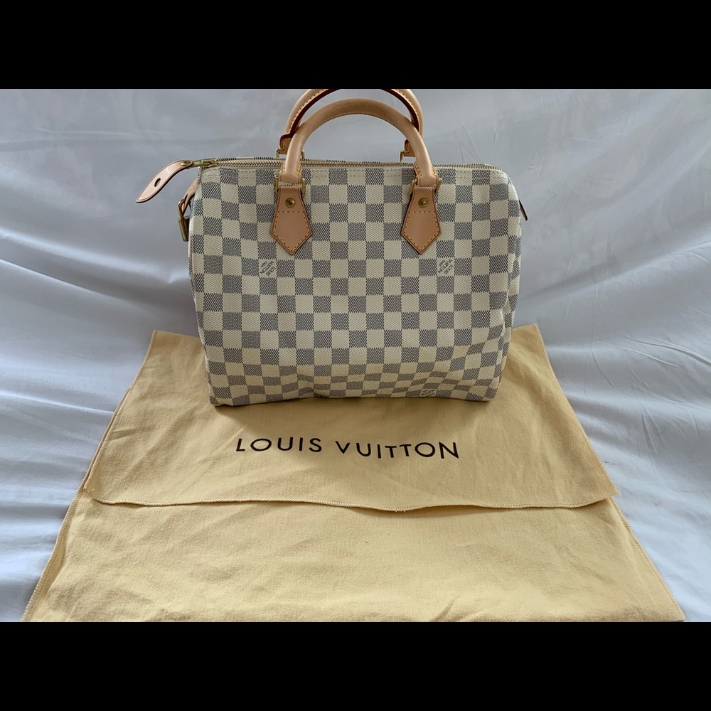 Louis Vuitton Speed 30 Damier Azur in Beige